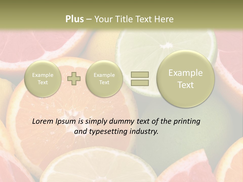 A Group Of Citrus Fruits With A Green Background PowerPoint Template