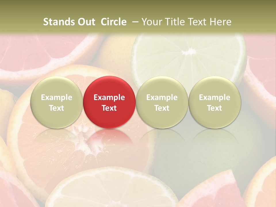 A Group Of Citrus Fruits With A Green Background PowerPoint Template
