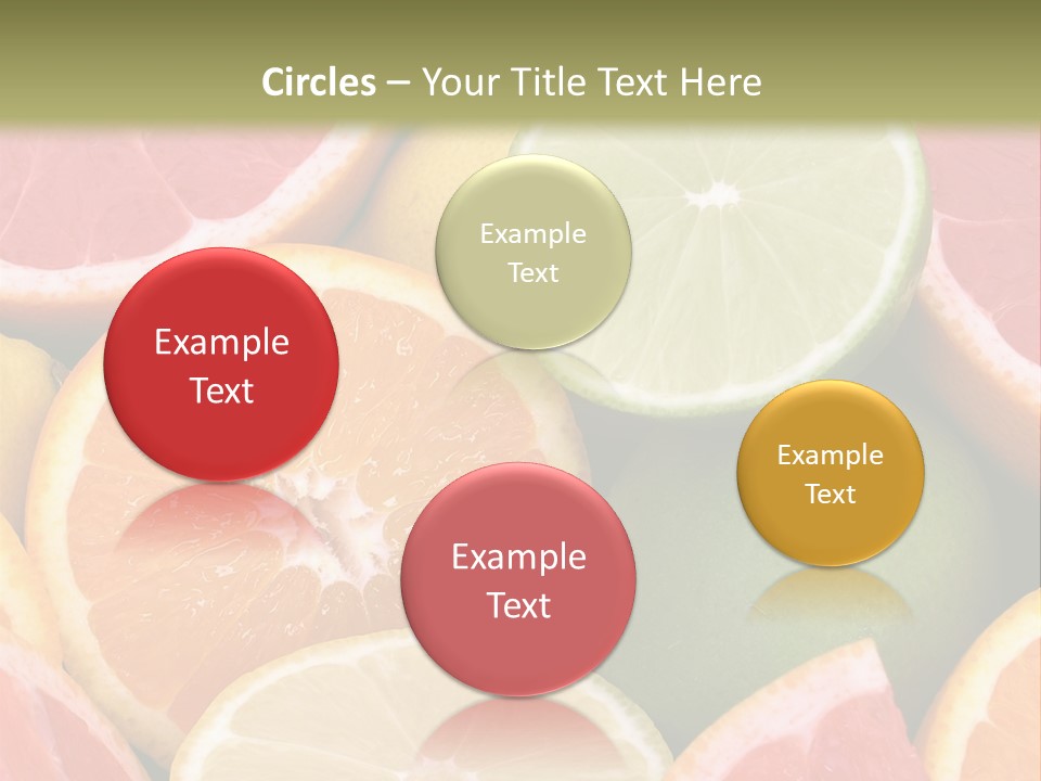 A Group Of Citrus Fruits With A Green Background PowerPoint Template
