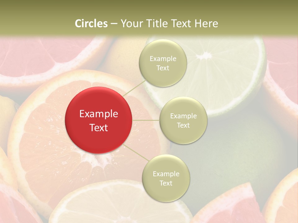 A Group Of Citrus Fruits With A Green Background PowerPoint Template