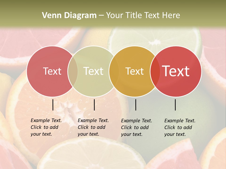A Group Of Citrus Fruits With A Green Background PowerPoint Template