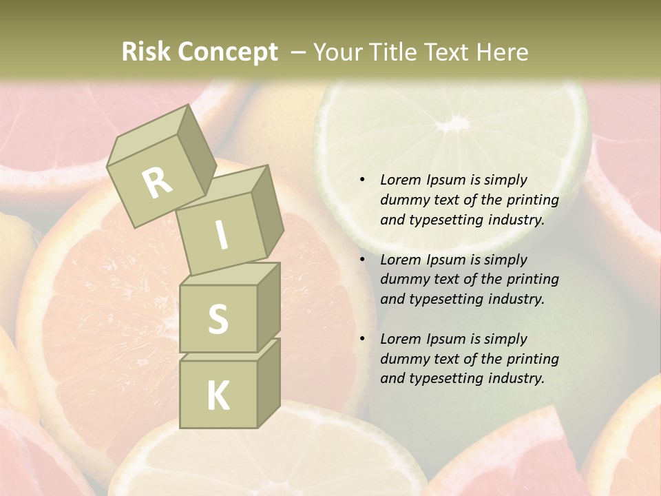 A Group Of Citrus Fruits With A Green Background PowerPoint Template