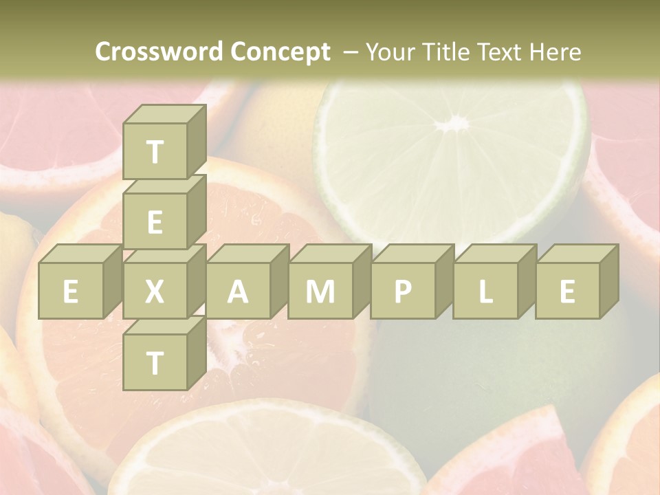 A Group Of Citrus Fruits With A Green Background PowerPoint Template