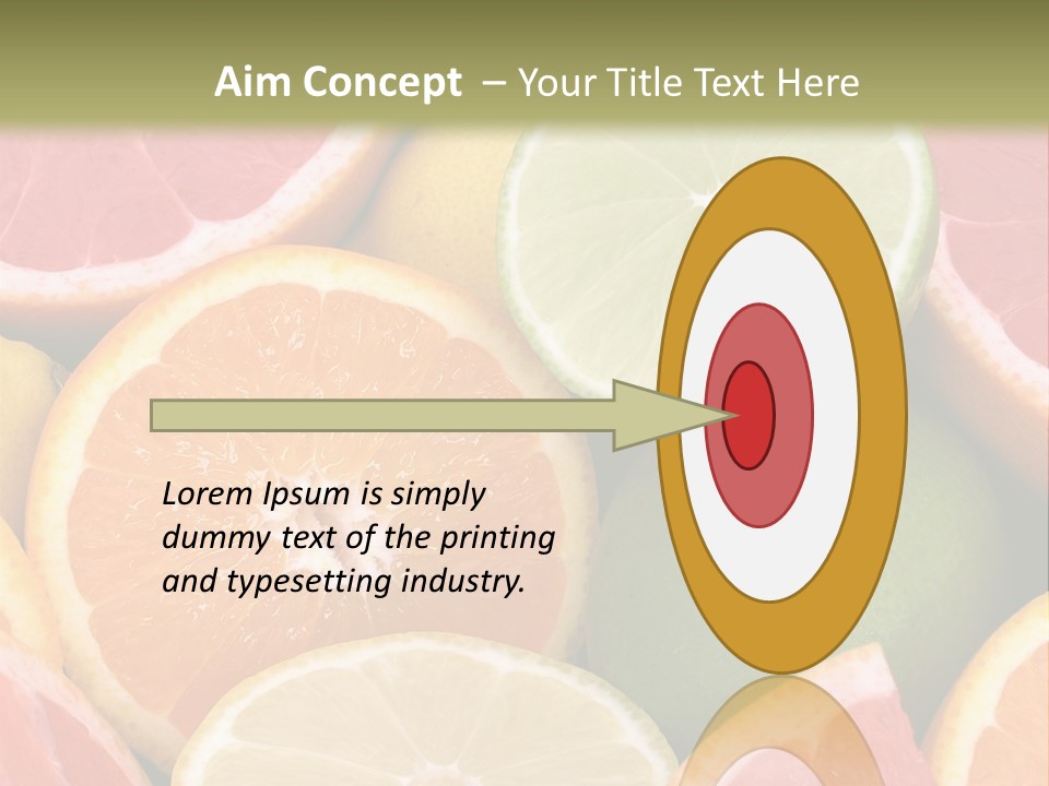 A Group Of Citrus Fruits With A Green Background PowerPoint Template
