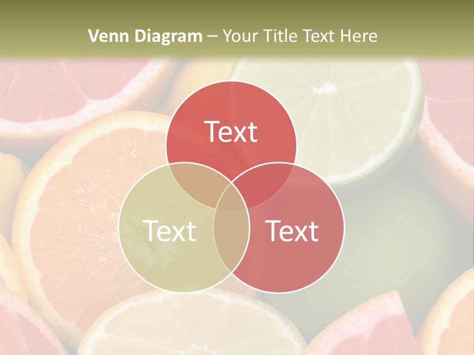 A Group Of Citrus Fruits With A Green Background PowerPoint Template