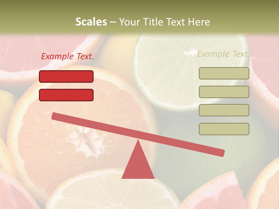 A Group Of Citrus Fruits With A Green Background PowerPoint Template