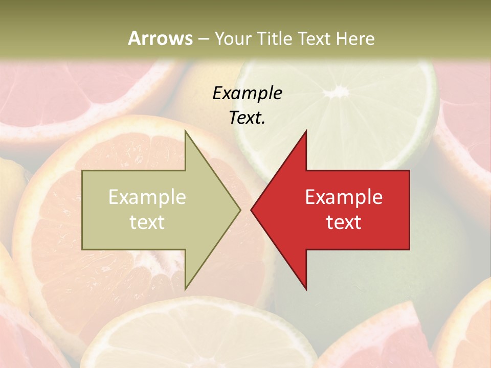 A Group Of Citrus Fruits With A Green Background PowerPoint Template