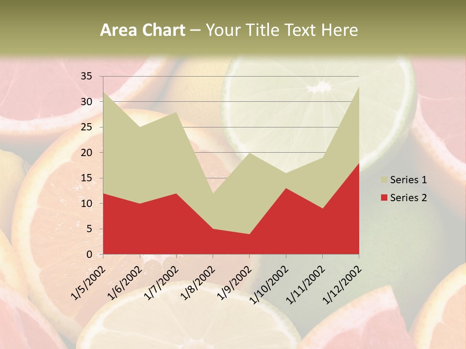 A Group Of Citrus Fruits With A Green Background PowerPoint Template