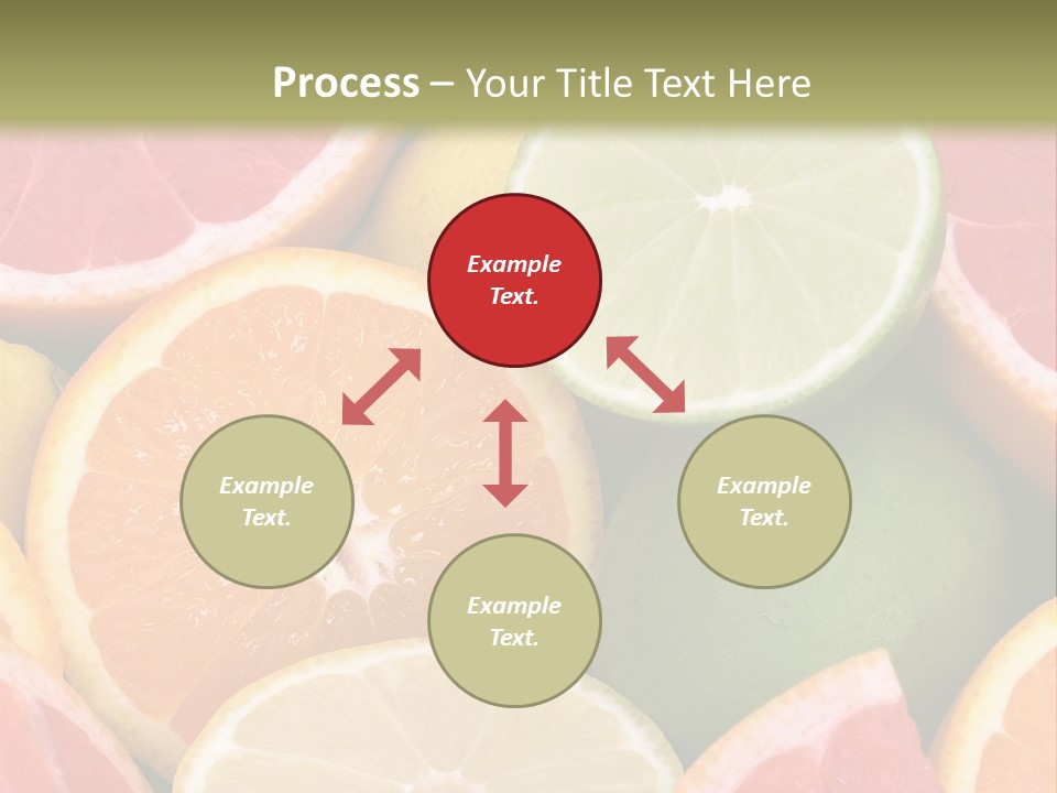 A Group Of Citrus Fruits With A Green Background PowerPoint Template
