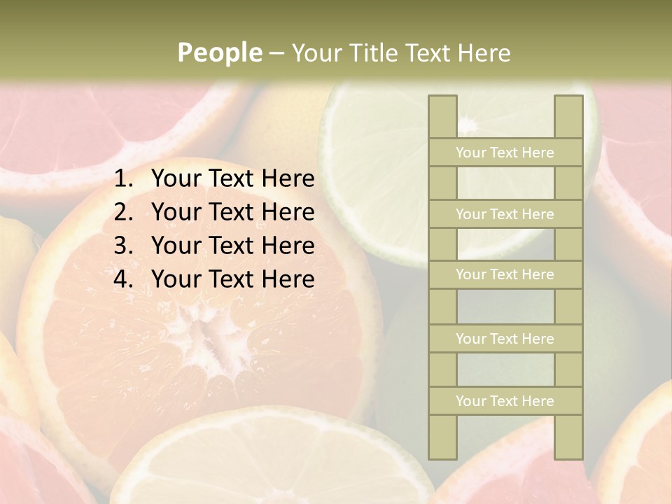 A Group Of Citrus Fruits With A Green Background PowerPoint Template