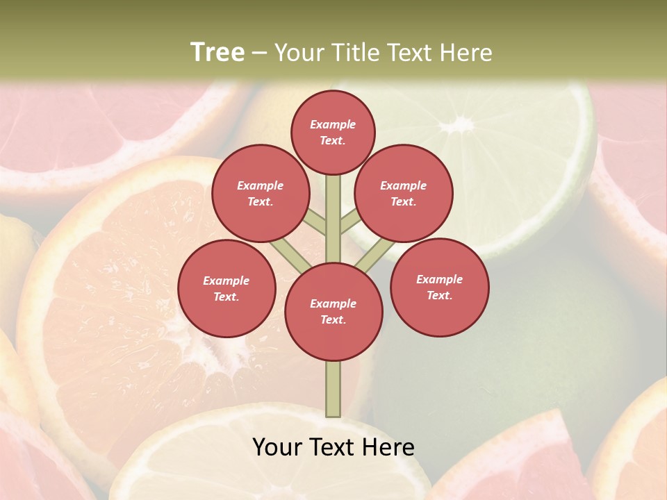 A Group Of Citrus Fruits With A Green Background PowerPoint Template