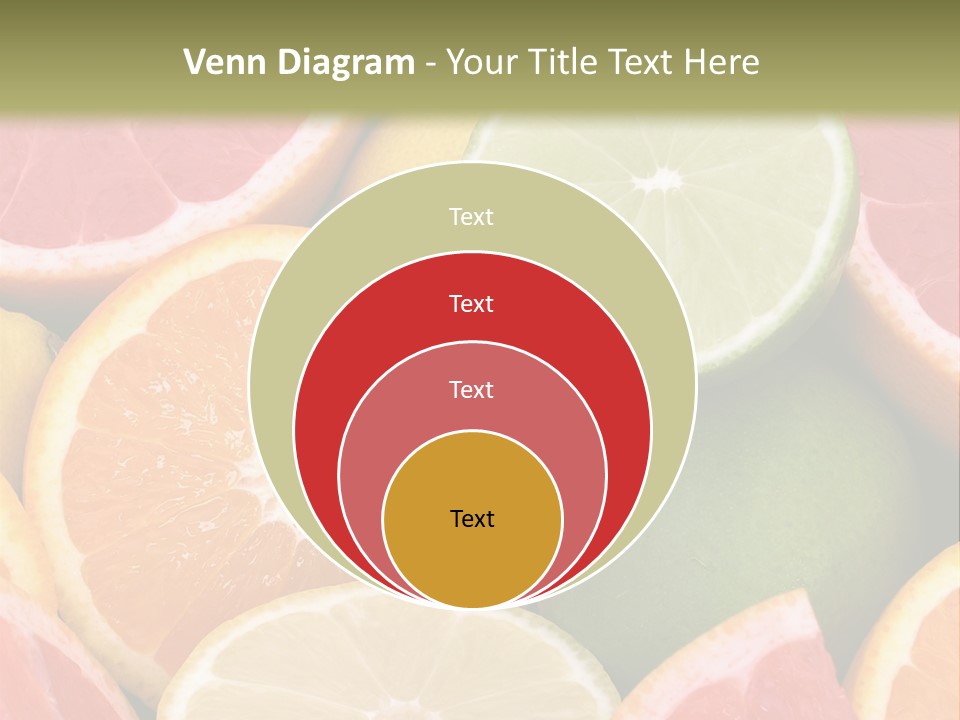 A Group Of Citrus Fruits With A Green Background PowerPoint Template