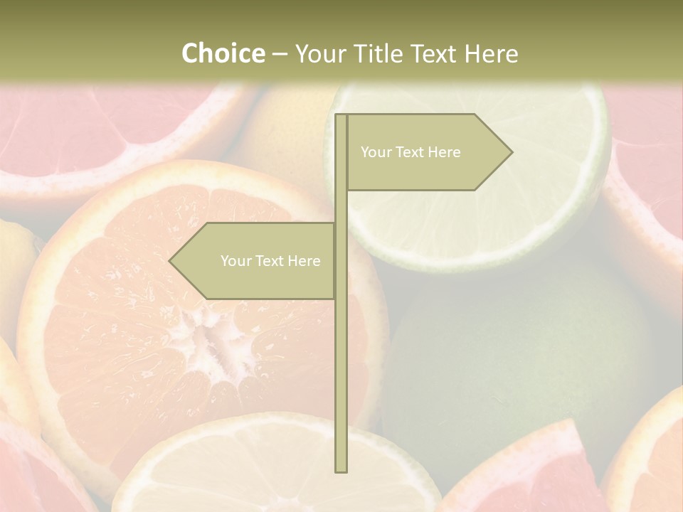 A Group Of Citrus Fruits With A Green Background PowerPoint Template