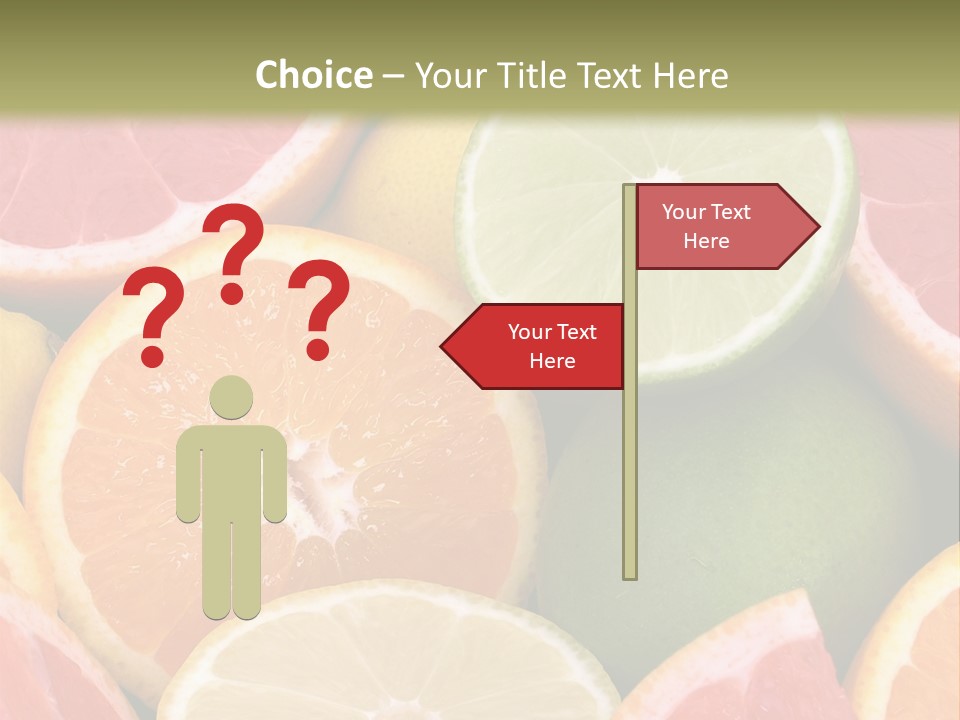 A Group Of Citrus Fruits With A Green Background PowerPoint Template