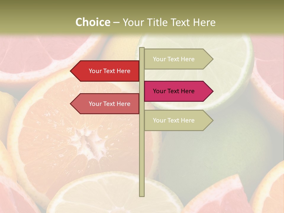 A Group Of Citrus Fruits With A Green Background PowerPoint Template