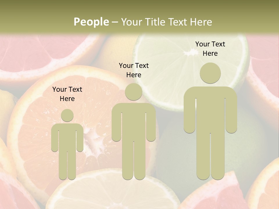 A Group Of Citrus Fruits With A Green Background PowerPoint Template