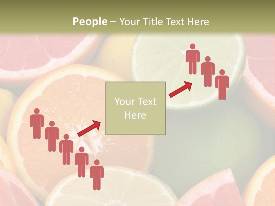 A Group Of Citrus Fruits With A Green Background PowerPoint Template