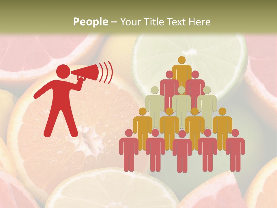 A Group Of Citrus Fruits With A Green Background PowerPoint Template