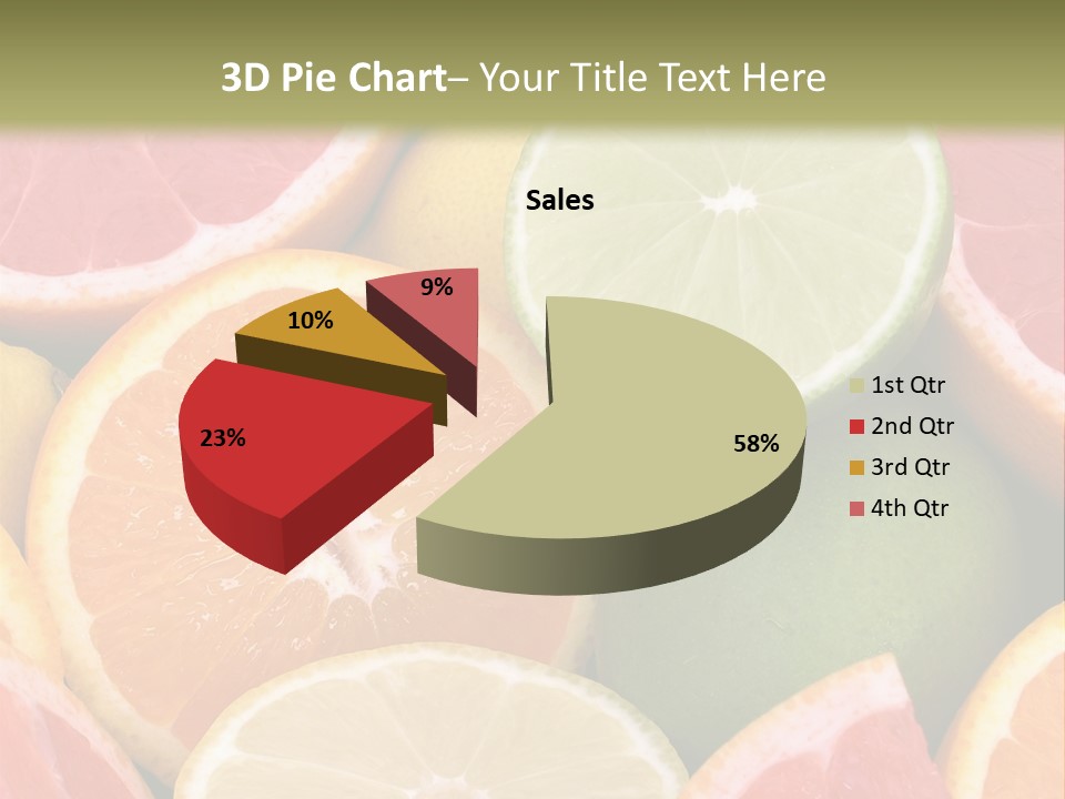 A Group Of Citrus Fruits With A Green Background PowerPoint Template