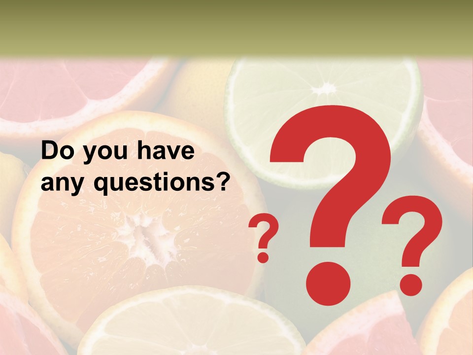 A Group Of Citrus Fruits With A Green Background PowerPoint Template