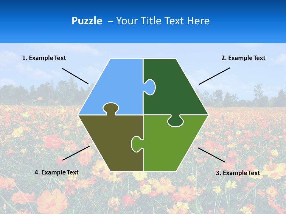 A Field Full Of Yellow And Orange Flowers PowerPoint Template
