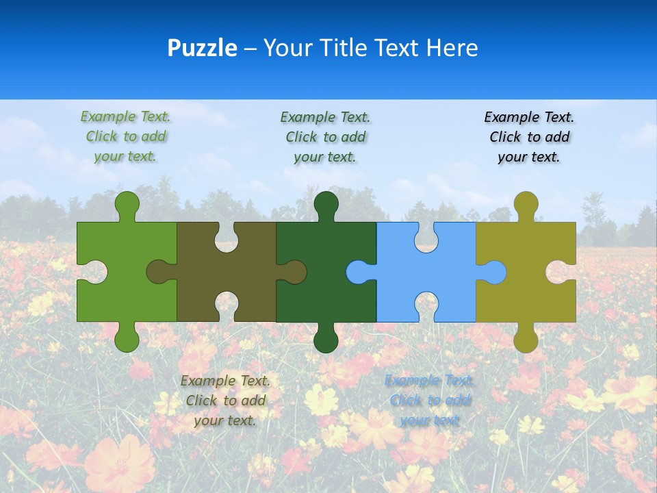A Field Full Of Yellow And Orange Flowers PowerPoint Template