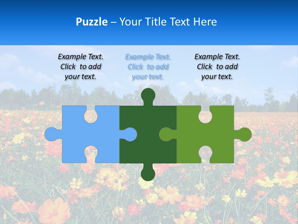 A Field Full Of Yellow And Orange Flowers PowerPoint Template