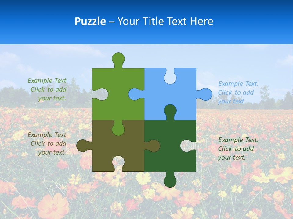 A Field Full Of Yellow And Orange Flowers PowerPoint Template