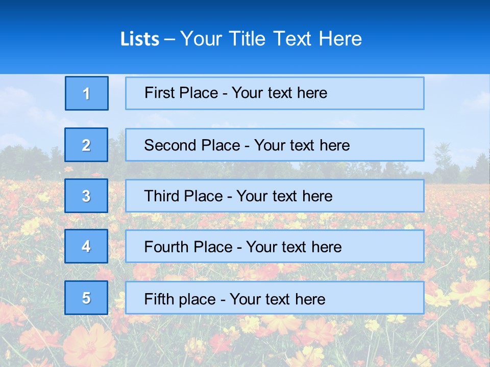 A Field Full Of Yellow And Orange Flowers PowerPoint Template