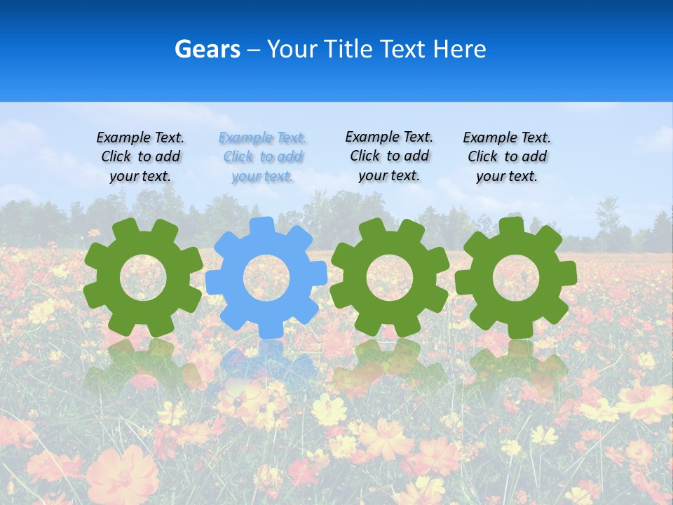 A Field Full Of Yellow And Orange Flowers PowerPoint Template