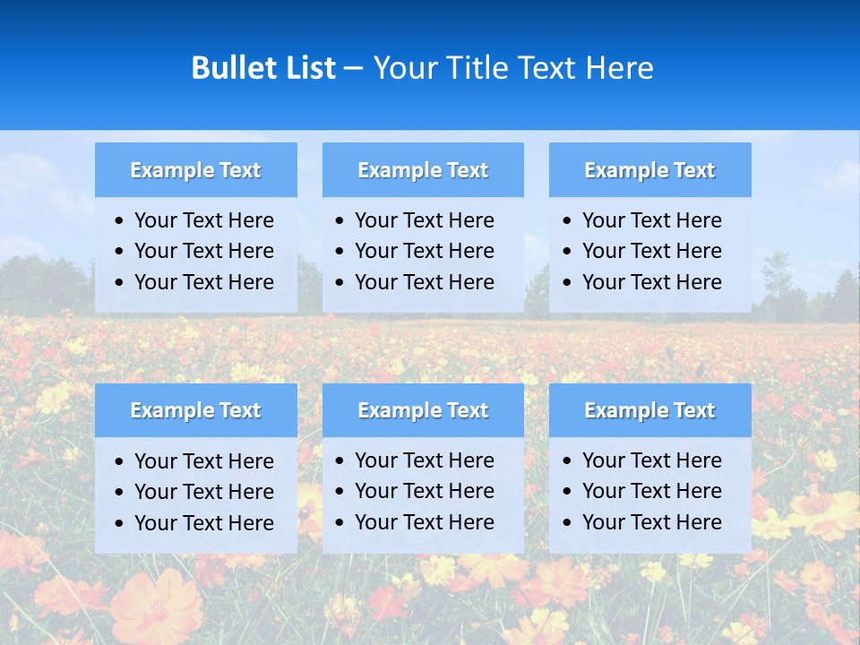 A Field Full Of Yellow And Orange Flowers PowerPoint Template