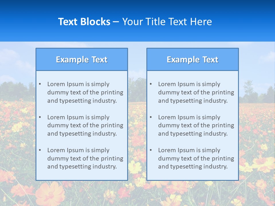 A Field Full Of Yellow And Orange Flowers PowerPoint Template