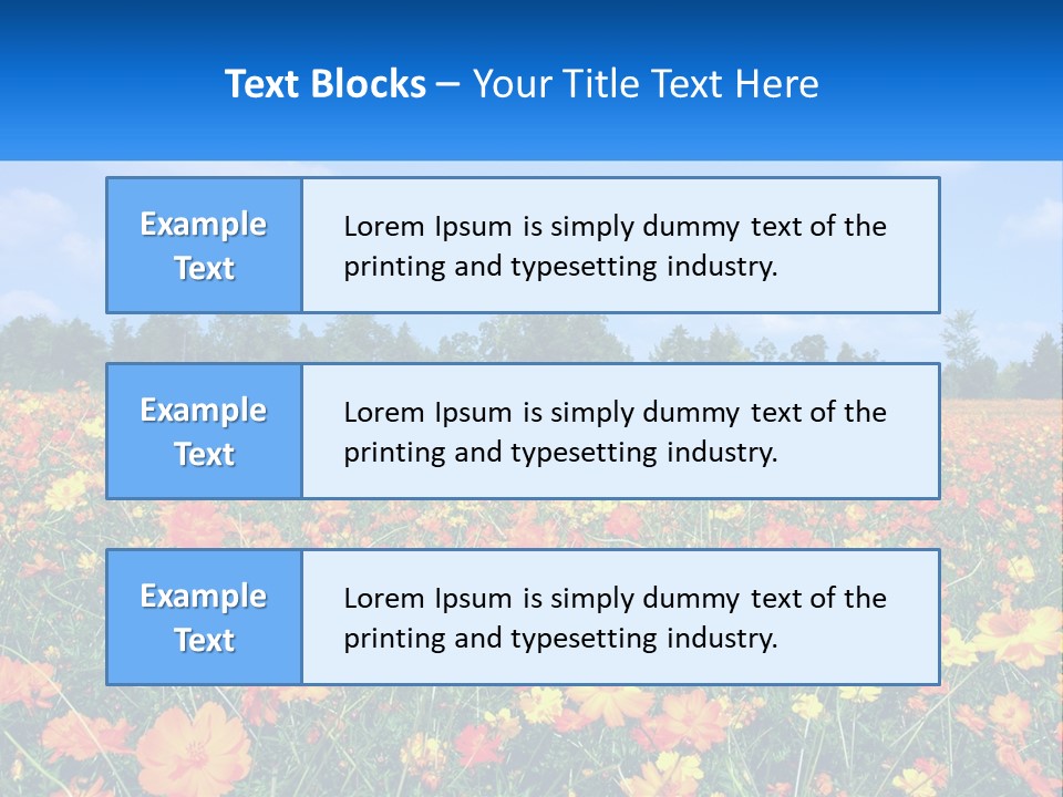 A Field Full Of Yellow And Orange Flowers PowerPoint Template