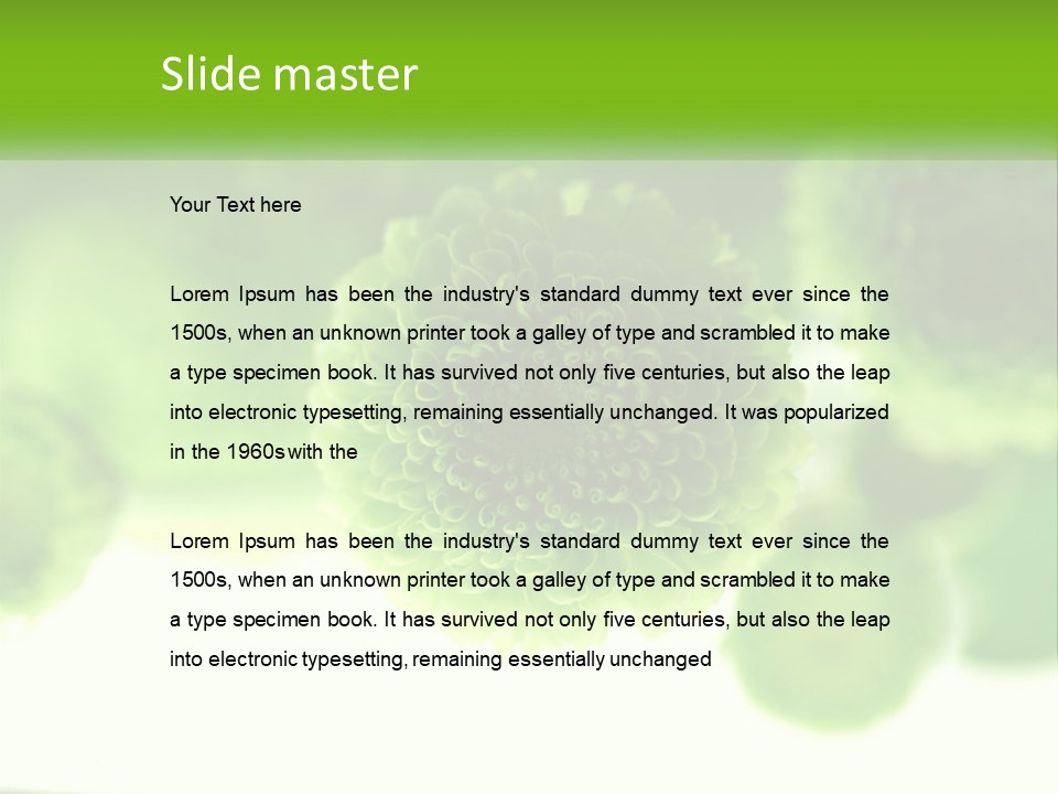 A Green Flower Powerpoint Presentation Template PowerPoint Template