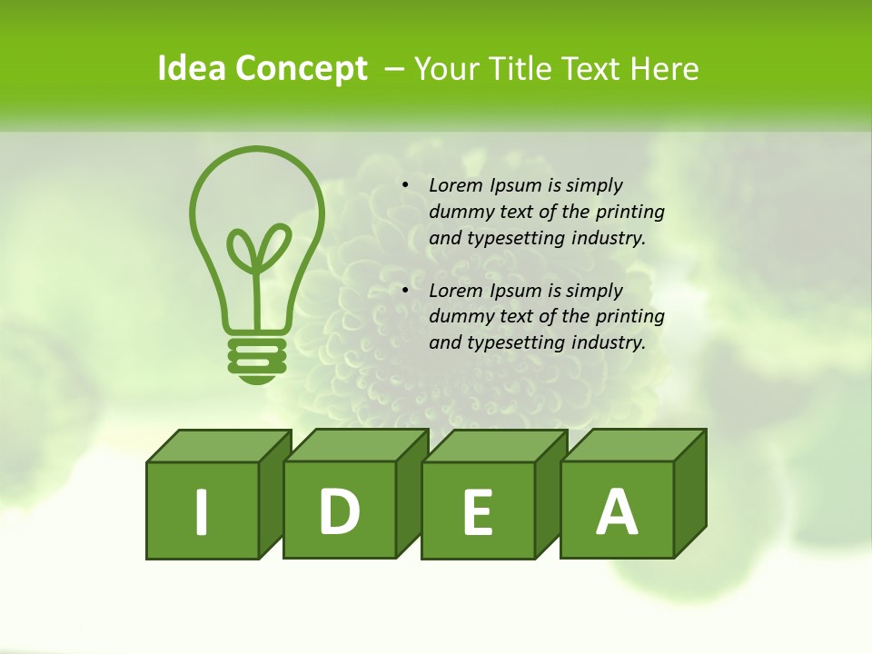 A Green Flower Powerpoint Presentation Template PowerPoint Template