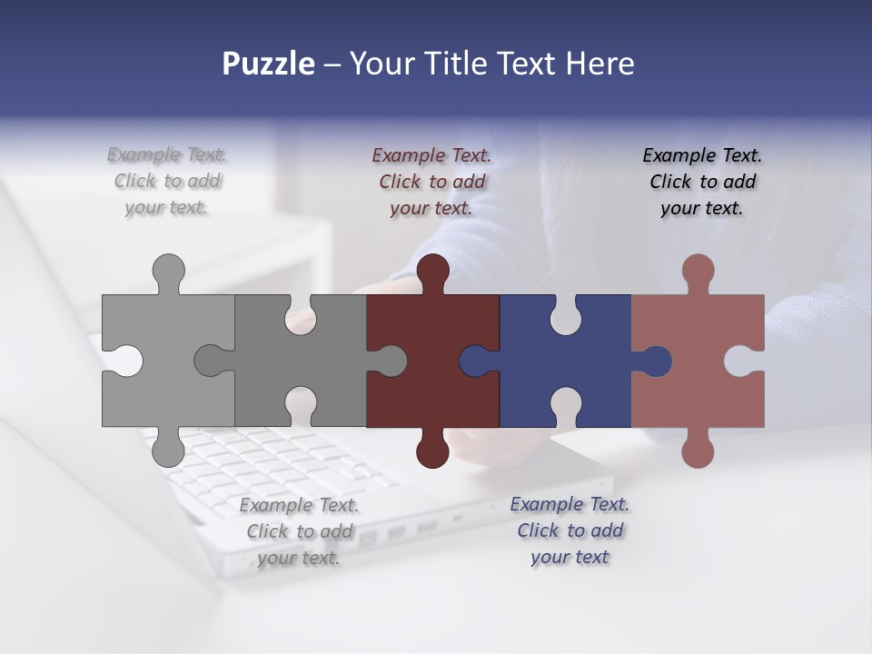 A Woman Holding A Credit Card While Using A Laptop PowerPoint Template