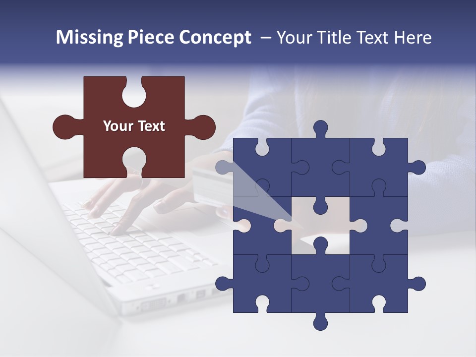 A Woman Holding A Credit Card While Using A Laptop PowerPoint Template