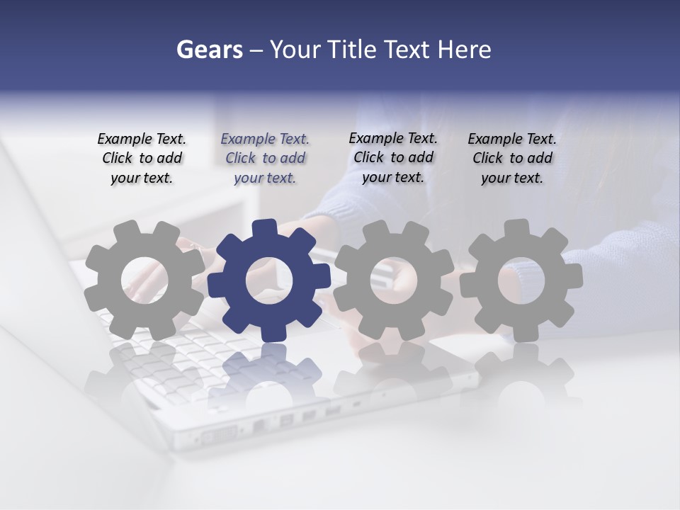 A Woman Holding A Credit Card While Using A Laptop PowerPoint Template