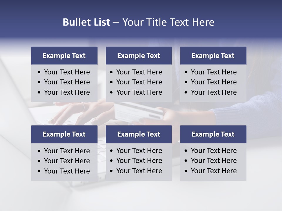 A Woman Holding A Credit Card While Using A Laptop PowerPoint Template