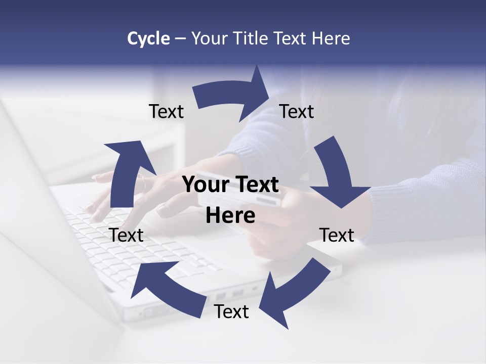 A Woman Holding A Credit Card While Using A Laptop PowerPoint Template