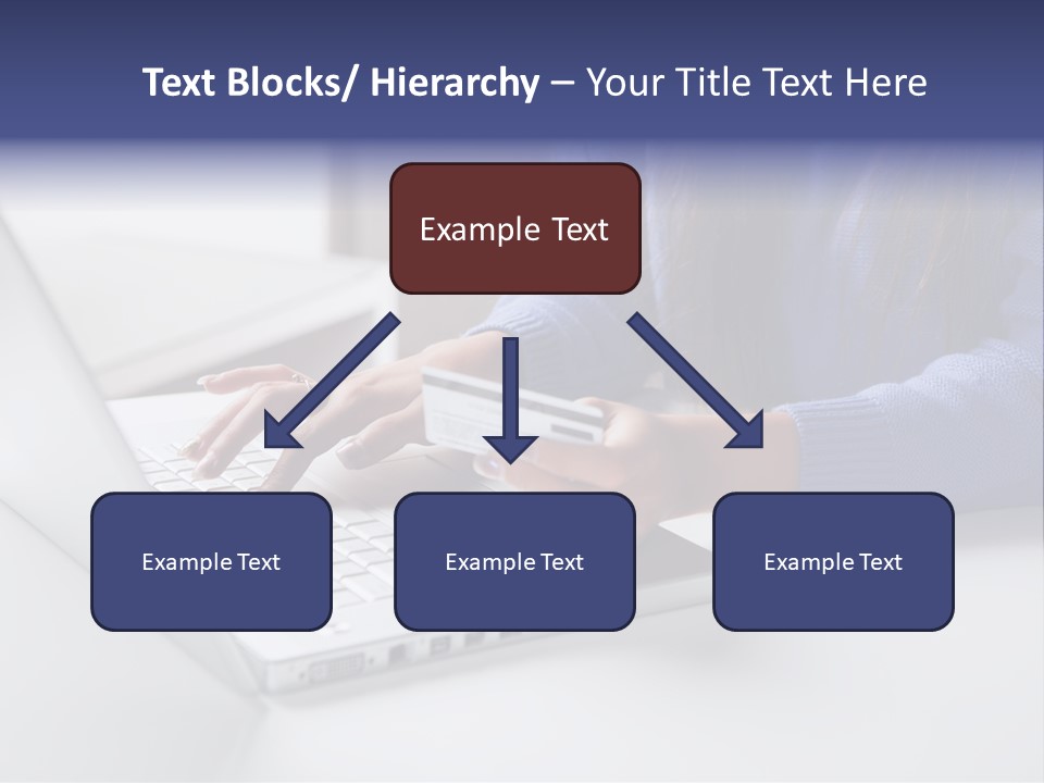 A Woman Holding A Credit Card While Using A Laptop PowerPoint Template