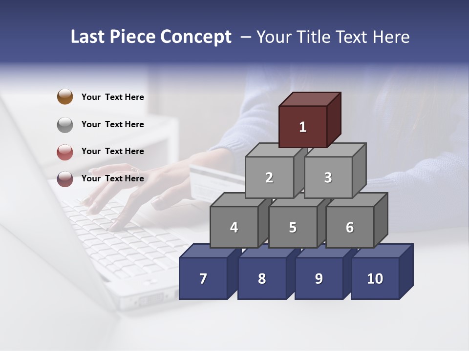 A Woman Holding A Credit Card While Using A Laptop PowerPoint Template