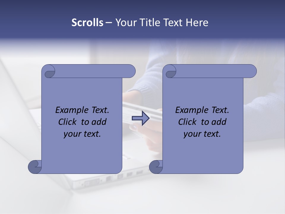 A Woman Holding A Credit Card While Using A Laptop PowerPoint Template