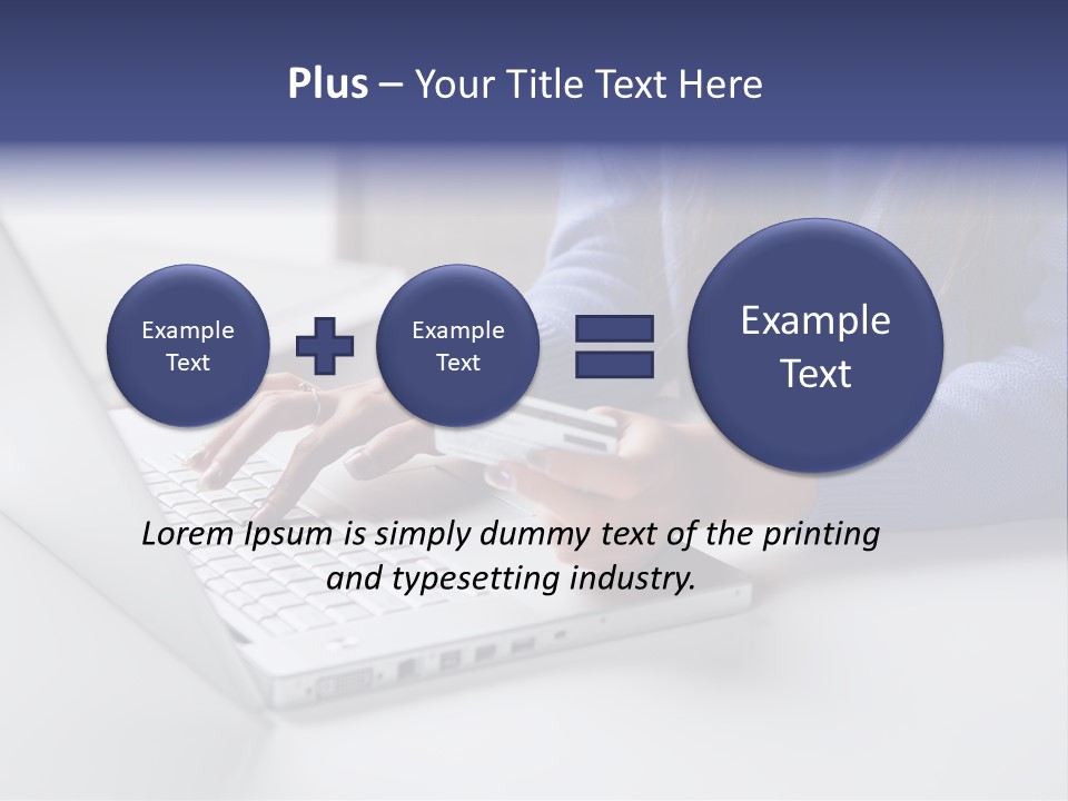 A Woman Holding A Credit Card While Using A Laptop PowerPoint Template