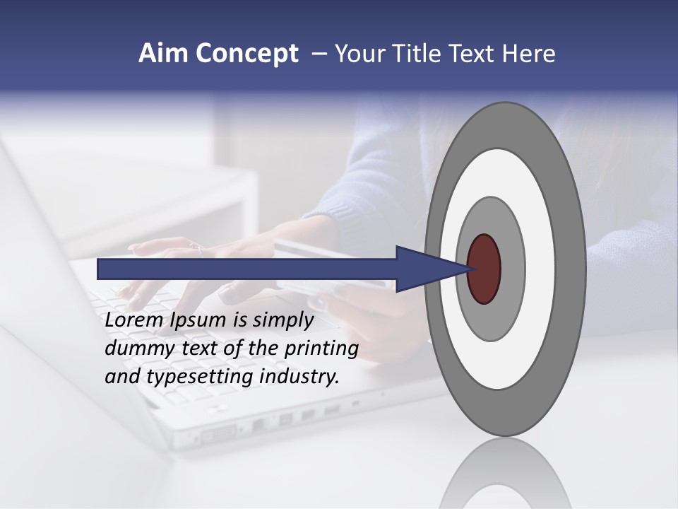 A Woman Holding A Credit Card While Using A Laptop PowerPoint Template