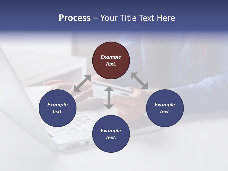 A Woman Holding A Credit Card While Using A Laptop PowerPoint Template