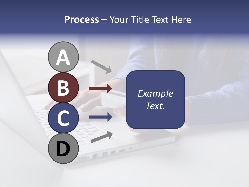 A Woman Holding A Credit Card While Using A Laptop PowerPoint Template
