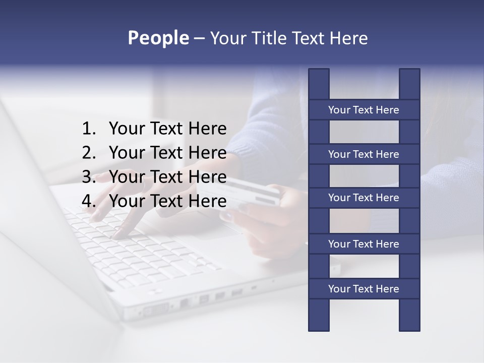 A Woman Holding A Credit Card While Using A Laptop PowerPoint Template