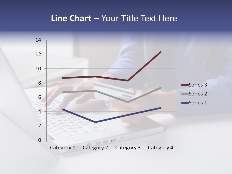 A Woman Holding A Credit Card While Using A Laptop PowerPoint Template