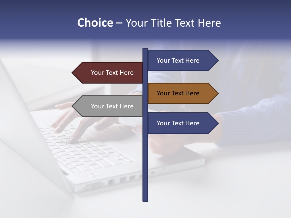 A Woman Holding A Credit Card While Using A Laptop PowerPoint Template